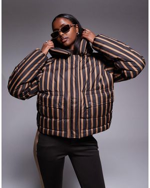 Threadbare – gestreifte skijacke - Schwarz