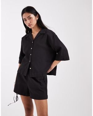JJXX Co-ord Waffle Shirt - Black