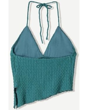 Bershka Rustieke Asymmetrische Top Met Bandjes - Blauw