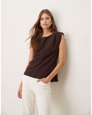 Mango Sleeveless Blouse - Brown