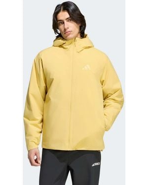 adidas Terrex Multi Essentials Climaproof Insulated Hooded Jacket - Yellow