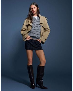 Bershka Tailored Mini Skirt - Blue