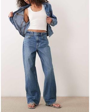 Abercrombie & Fitch Vaqueros Azules Holgados De Talle Alto Con Lavado Envejecido
