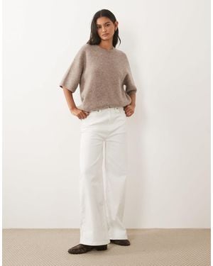 ARKET Pullover mit kurzen ärmeln aus alpaka- und wollmix - Natur