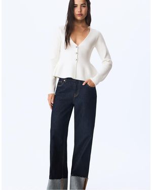 Stradivarius Cardigan Écru - Blu
