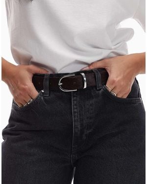 ARKET Hair On Real Leather Belt - Grey