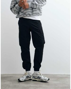 Jack & Jones Pantaloni Cargo Tecnici Neri Con Fondo Elasticizzato - Blu