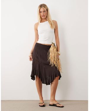 New Look – asymmetrischer midirock - Natur