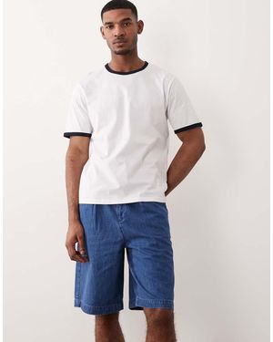 ASOS Lightweight Loose Denim Jorts - Blue