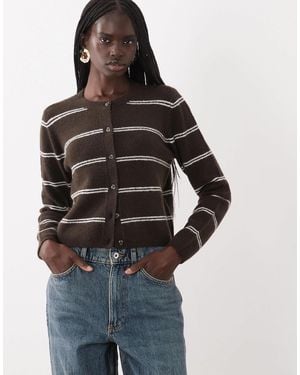 Jdy Cardigan mit rundhalsausschnitt - Braun