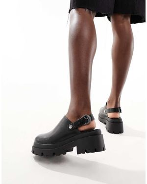 ONLY Heeled Clog With Buckle Detail - Black