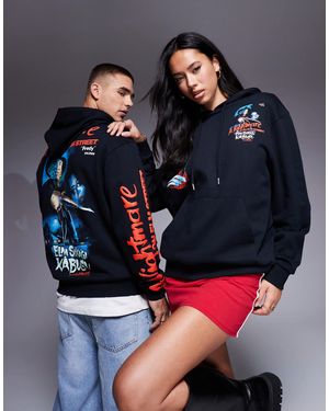 ASOS Halloween - sweat à capuche unisexe oversize avec imprimés en relief « les griffes - Bleu