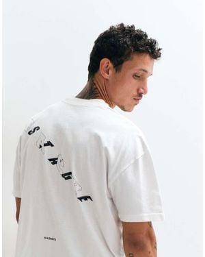 AllSaints Upstaged T-Shirt Met Korte Mouwen, Grafisch Logo - Wit