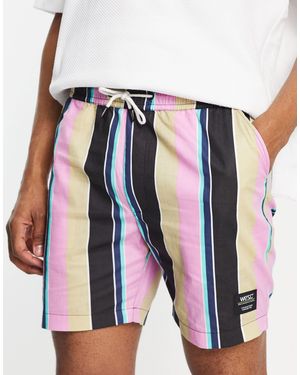 Wesc Hampus lawn - short rayé - multicolore - Blanc