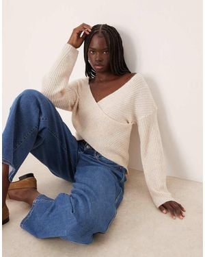 Vila Reversible Cross Detail Knitted Jumper - Blue