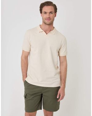 Threadbare Regular Fit Textured Cargo Shorts - Natural