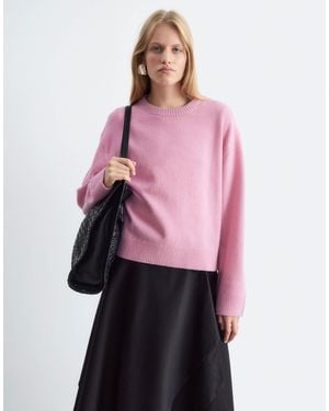 & Other Stories Pullover mit rundhalsausschnitt aus woll- und baumwollmix - Pink