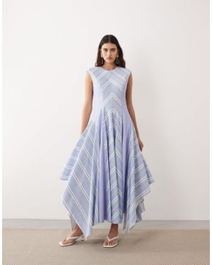 ARRANGE Mixed Stripe Midi Dress - Blue