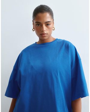 ARRANGE Curve Oversized Premium Heavy Weight T-Shirt - Blue