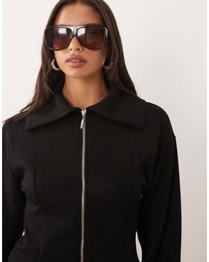 ASOS Co-ord Zip Through Oversized Collar Jacket - Black