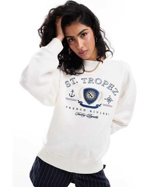 Abercrombie & Fitch St Tropez Print Sweatshirt - White