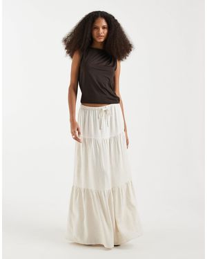 Object – gestufter boho-maxirock - Weiß