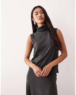 Jdy Sleeveless Roll Neck Top Co-ord - Black