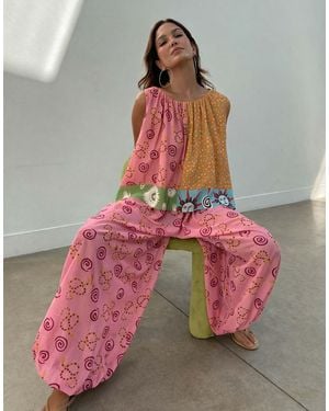 Never Fully Dressed Etta Handkerchief Top Co-Ord - Multicolor