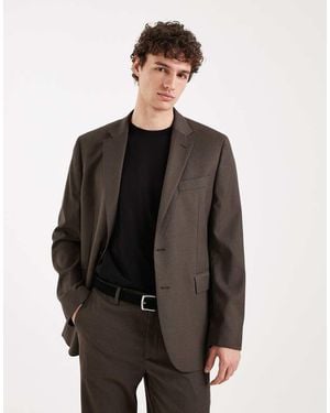 Mango Milan Slim Fit Tailored Blazer Co-Ord - Brown