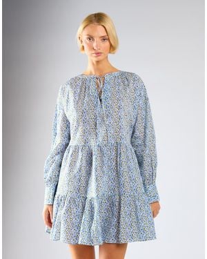 Glamorous Long Sleeve Mini Dress - Blue
