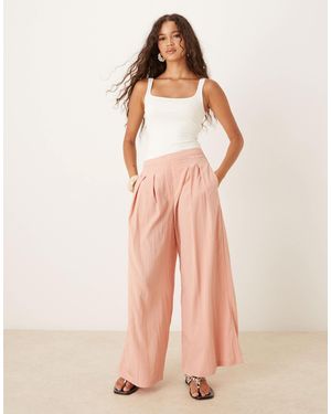 Mango Light Weight Wide Leg Pants - Pink