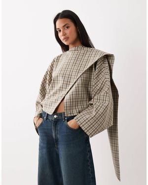 ASOS – wickeljacke mit schal-detail und fledermausärmeln - Blau