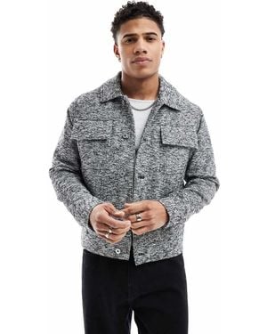 River Island Chaqueta De Camionero Jaspeado De - Gris