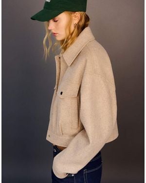 Bershka Trucker Jacket - Natural