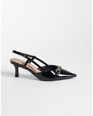 New Look Slingback Con Tacco A Spillo E Dettaglio Con Fibbia - Bianco