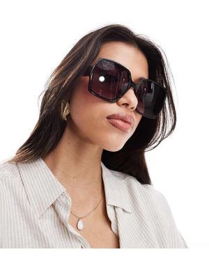 River Island Gafas De Sol Negras Con Montura Cuadrada Extragrande De - Marrón