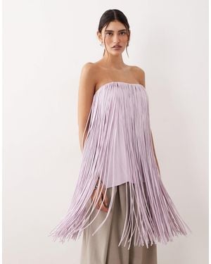 ARRANGE Fringed Bandeau Top - Purple