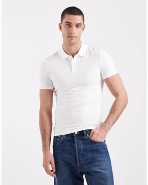 ASOS Essentials Muscle Fit Polo - White