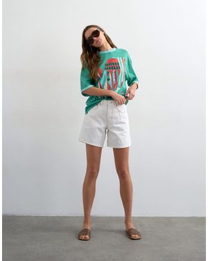 TOPSHOP Denim Editor Shorts - White