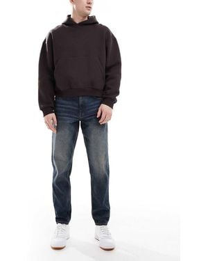 ASOS Tapered Jeans With Vintage Tint - Blue