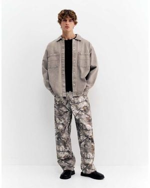 Pull&Bear Printed Trousers With Pockets - White