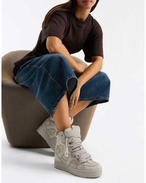 Bershka Sneakers Alte Con Charm Grigie - Blu