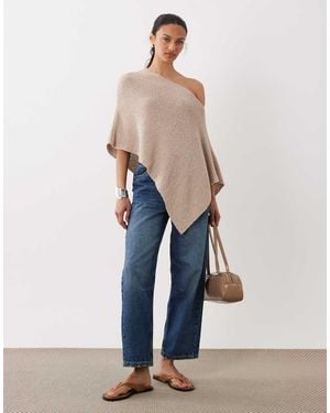 ASOS Gebreide Capetop Met Blote Schouder - Blauw