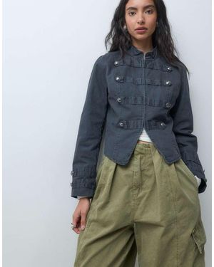 ONLY Chaqueta De Lona Estilo Militar En Lavado Gris Azulado