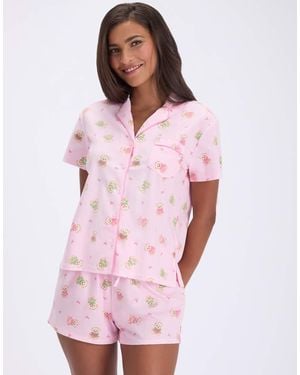 Boux Avenue Teddy Bear Fleece Pyjama Shorties - Pink