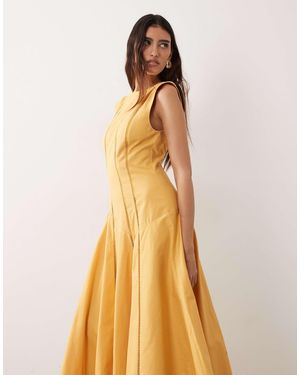ARRANGE Linear Cutwork Maxi Dress - Orange