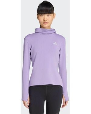adidas Originals Adi365 Running Essentials Winterised Hooded Long Sleeve Hooded Track Top - Purple