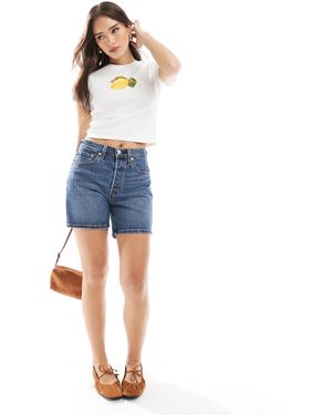 Levi's Pantalones Cortos Vaqueros A Medio Muslo Con 501 De -Azul Marino