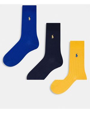 Polo Ralph Lauren Confezione Da 3 Paia Di Calzini - Blu