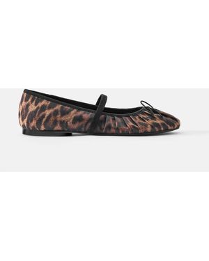 Pull&Bear Ballerinas mit leopardenmuster und raffungen - Mehrfarbig
